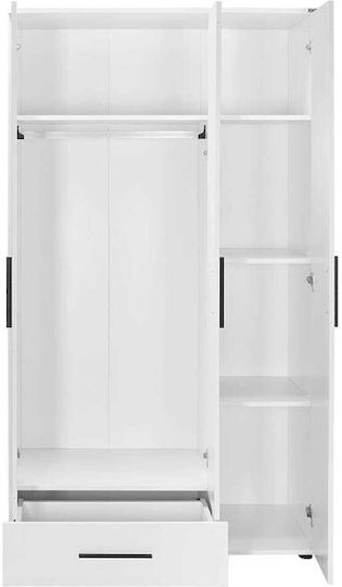 Тройна врата Гардероб Bianco Бял 103x52x187см