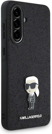 Karl Lagerfeld Fixed Glitter Ikonik Logo Umschlag Rückseite Kunststoff Schwarz (SAMSUNG A56, KARL LAGERFELD)