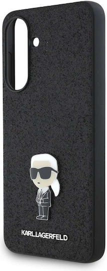 Karl Lagerfeld Fixed Glitter Ikonik Logo Umschlag Rückseite Kunststoff Schwarz (SAMSUNG A56, KARL LAGERFELD)
