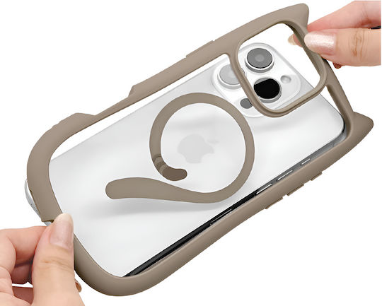 Erbord Umschlag Rückseite Kunststoff / Silikon 0.3mm mit Band Gray (iPhone 17 Pro / iPhone 16 Pro)