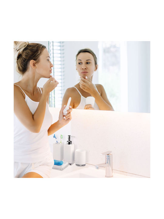 Relaxdays Plastic Bathroom Accessory Set White 4pcs