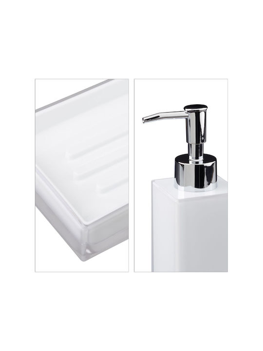 Relaxdays Plastic Bathroom Accessory Set White 4pcs