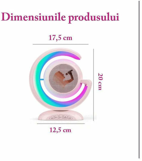 Karaoke Speaker with Wireless Microphone and Lighting Effects Pink