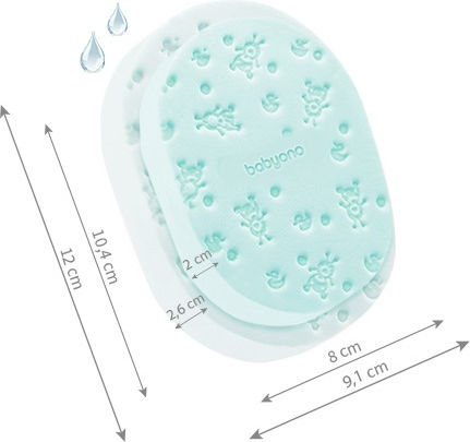 Babyono Baby Bath Sponge Green 1pcs