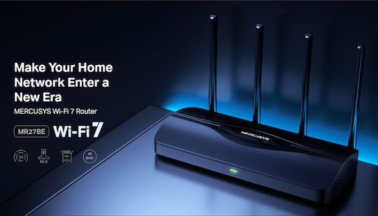 Mercusys MR27BE v1.2 Ασύρματο Router Wi‑Fi 7 με 2 Θύρες