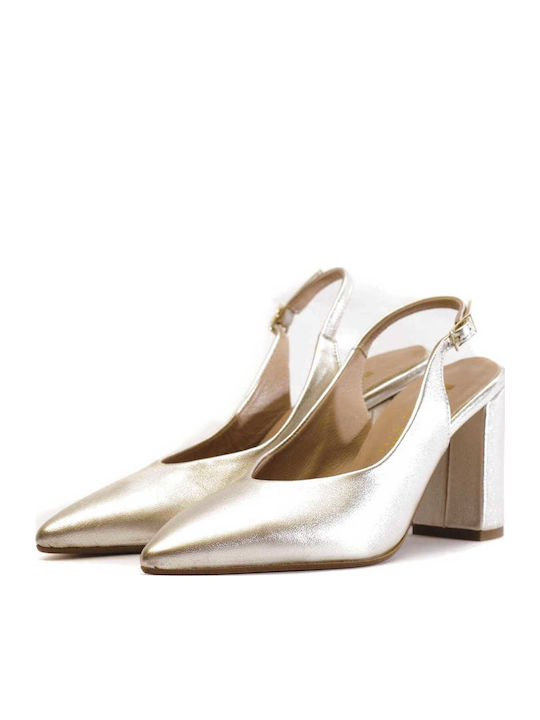 Leather Silver High Heels