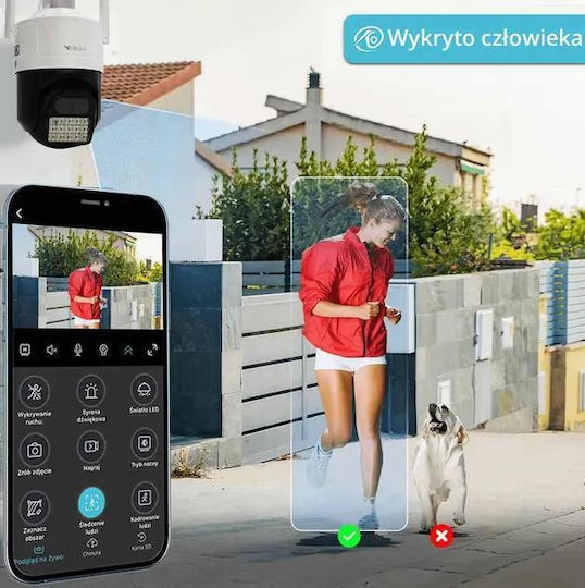 Orllo IP Камера за наблюдение Wi-Fi/4G 4K Водоустойчива с Двупосочна Комуникация и Обектив 4мм