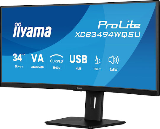 Iiyama ProLite XCB3494WQSU-B1 Ultrawide VA HDR Curved Monitor 34" QHD 3440x1440