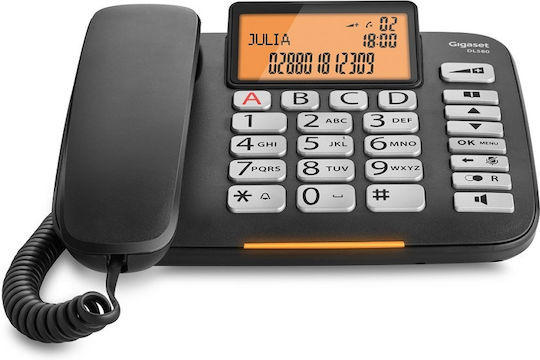 Gigaset DL580 Corded Office Phone for Seniors Black S30350-S216-R601