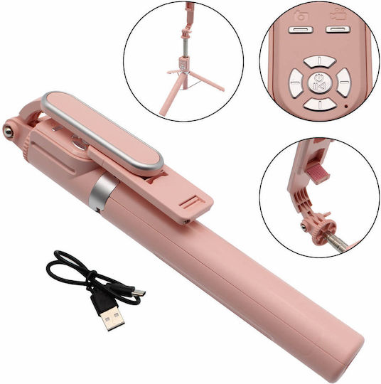 P86-TC Selfie-Stick mit Fernsteuerung Rosa