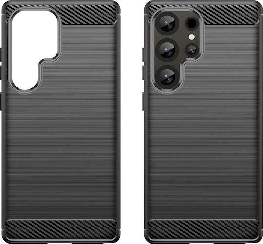 Hurtel Carbon Umschlag Rückseite Kunststoff Schwarz (Galaxy S25 Ultra,Samsung S25 Ultra)