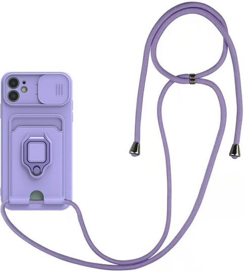 Bodycell Multifunction Back Cover Plastic with Strap and Card Slot Purple (Xiaomi Mi 11 Lite / 11 Lite 5G / 11 Lite 5G NE)