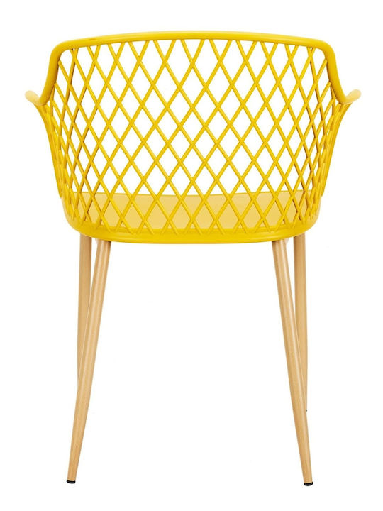 Καρέκλα Εξωτερικού Χώρου Πλαστική Malaga Yellow 54.1x62.2x80εκ.