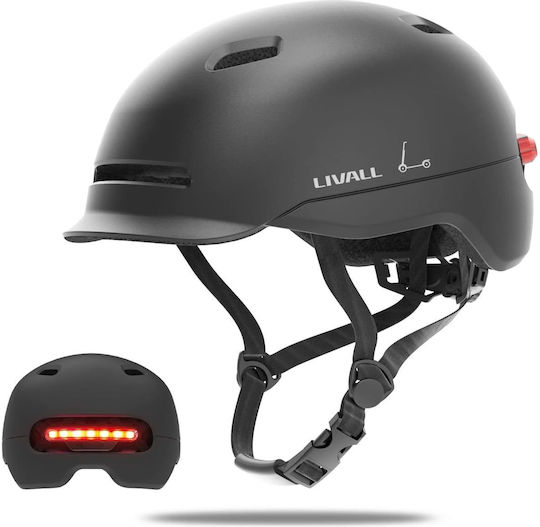 Livall C20 Κράνος για Ηλεκτρικό Scooter Large/57-61cm σε Μαύρο Χρώμα