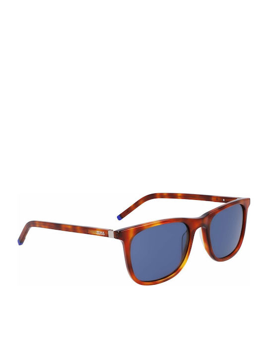 Zeiss Unisex Γυαλιά Ηλίου με Καφέ Ταρταρούγα Κοκκάλινο Σκελετό και Μπλε Φακό S0390333