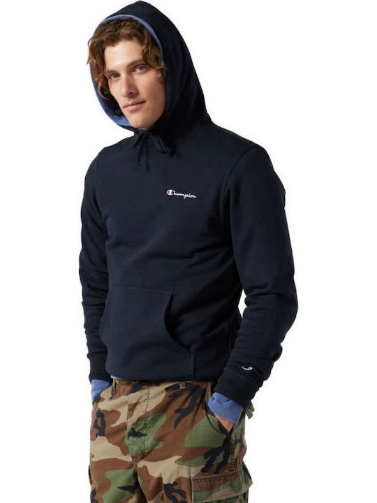 Φούτερ με Κουκούλα Navy Μπλε