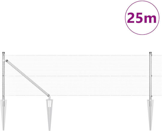 vidaXL Plasă de sârmă Galvanizat Module Gri 0.8x25m