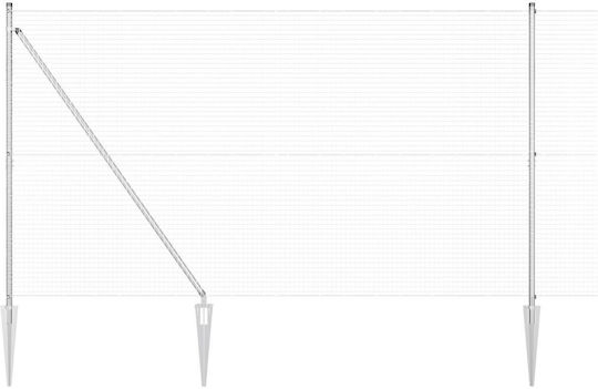 vidaXL vidaXL Verzinkter Stacheldraht Drahtzaun Set Silber 1,5x25m