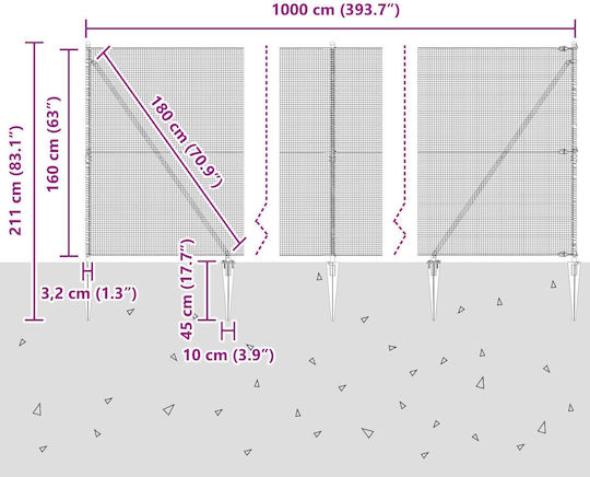 vidaXL Plasă de sârmă Galvanizat Verde 1.6x10m
