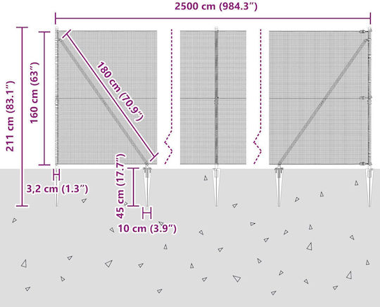 vidaXL Ситова мрежа Галванизирано Подредба Зелен 1.6x2.5м