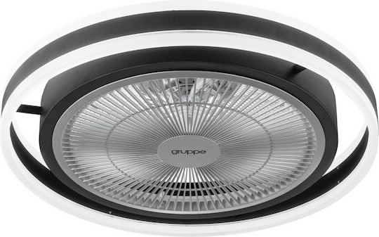 Gruppe RX3310 Πλαφονιέρα 50cm με Φως Μαύρη