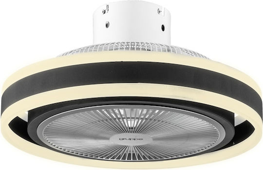 Gruppe RX3310 Πλαφονιέρα 50cm με Φως Μαύρη