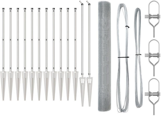 vidaXL Plasă de sârmă Galvanizat Module Argintiu 1.2x25m