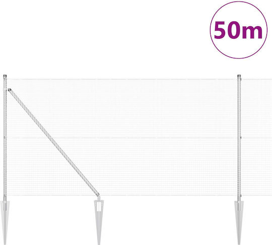vidaXL Ситова мрежа Галванизирано Подредба Сив 1x50м