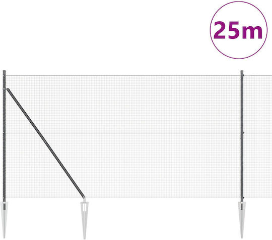 vidaXL Drahtgeflecht Elektrische Gitarren Gray 1.5x25m