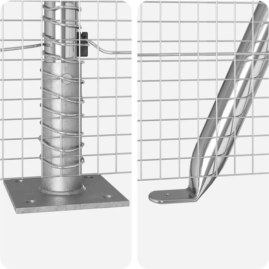vidaXL Wire Fencing Galvanized Set Silver 1.5x10m