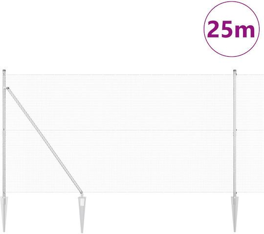 vidaXL Drahtgeflecht Verzinkt Elektrische Gitarren Gray 1.5x25m