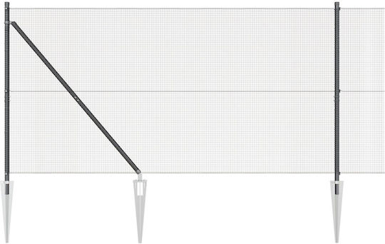 vidaXL Împrejmuire Plasă de sârmă Galvanizat Module Gri 1.2x50m