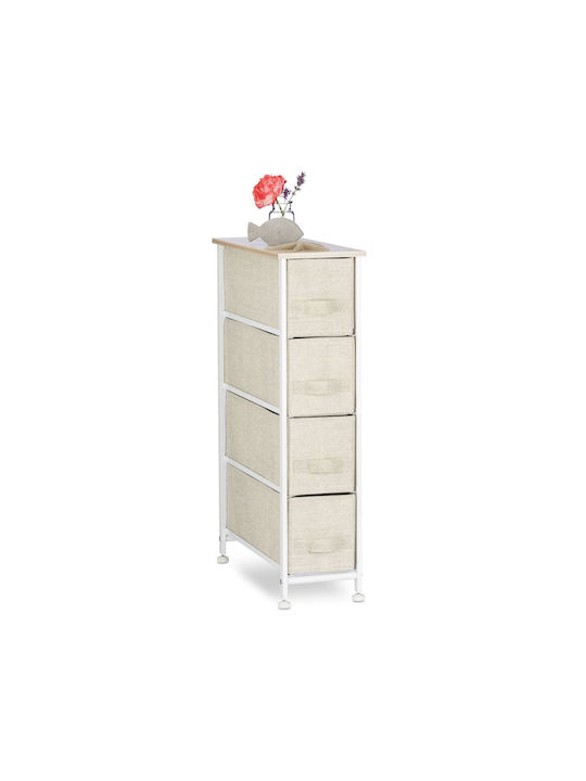 Sertar de depozitare din lemn, metal și material textil L20xW48xH76buc