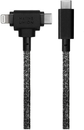 Native Union Belt Regulär USB zu Typ-C,TC-TC / Blitzschlag Kabel Schwarz 1.8m