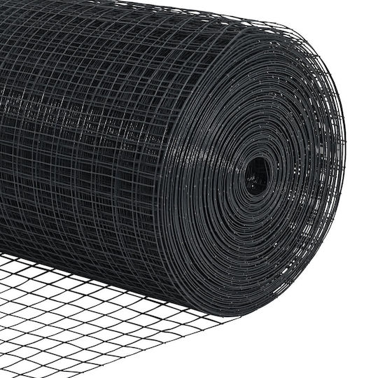 Vidaxl Set of Metal Fence Posts Set of 2 Grey Metal Plastic