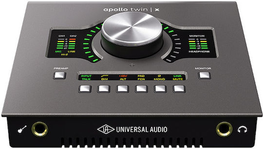 Universal Audio Apollo Twin X USB Heritage UA/EM/000132 Εξωτερική Επαγγελματική Κάρτα Ήχου Silver