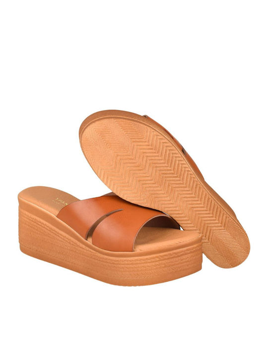 Damenplattformen Tabac Braun