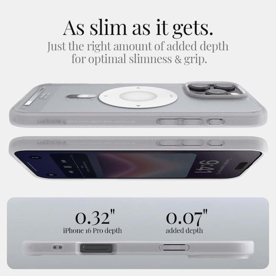 Spigen Ultra Hybrid Back Cover Σιλικόνης / Πλαστικό 2mm Ασημί (iPhone 16 Pro)