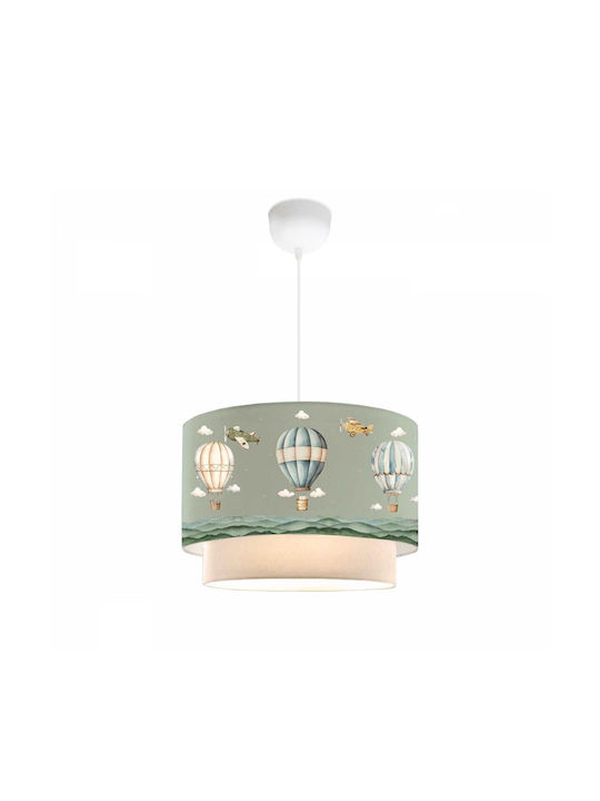 GloboStar Kids Fabric Single Ceiling Light E27 Ballon Multicolour 30x70cm