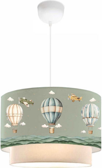 GloboStar Ballon Μονόφωτο Παιδικό Φωτιστικό Κρεμαστό από Ύφασμα με Υποδοχή E27 30x70cm