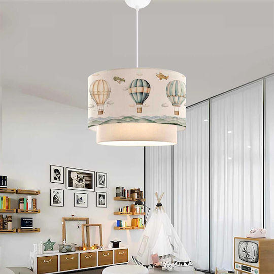 GloboStar Kids Fabric Single Ceiling Light E27 Ballon Multicolour 30x70cm