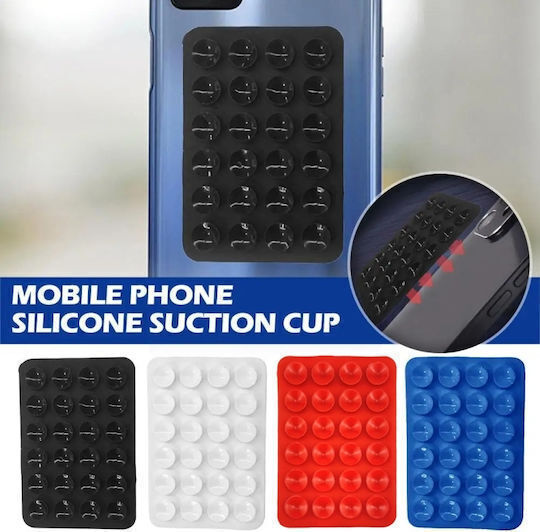 Suction Cup Selfie Silicone Adhesive Stand Rectangular Shape – Red