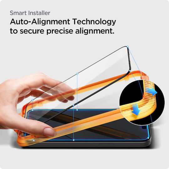 Spigen GLAS.tR ALIGNmaster 0.3mm Vollflächig gehärtetes Glas 2Stück Schwarz (iPhone 15 Pro)