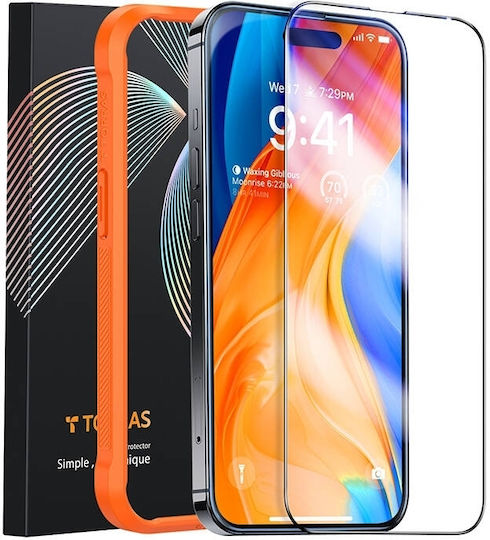 Torras Full Face Tempered Glass Μαύρο (iPhone 15 Pro Max)