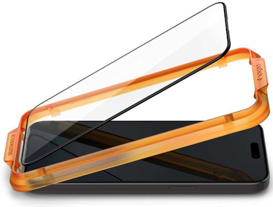 Spigen Glass tR AlignMaster 0.3mm Full Face Tempered Glass 2τμχ Μαύρο (iPhone 15)