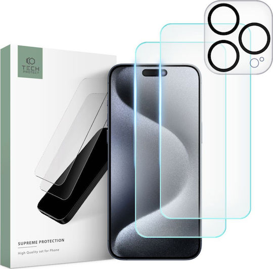 Tech-Protect Supreme Set Tempered Glass (iPhone 15 Pro)