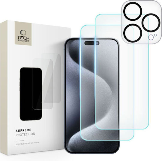 Tech-Protect Supreme Set Tempered Glass (iPhone 15 Pro)