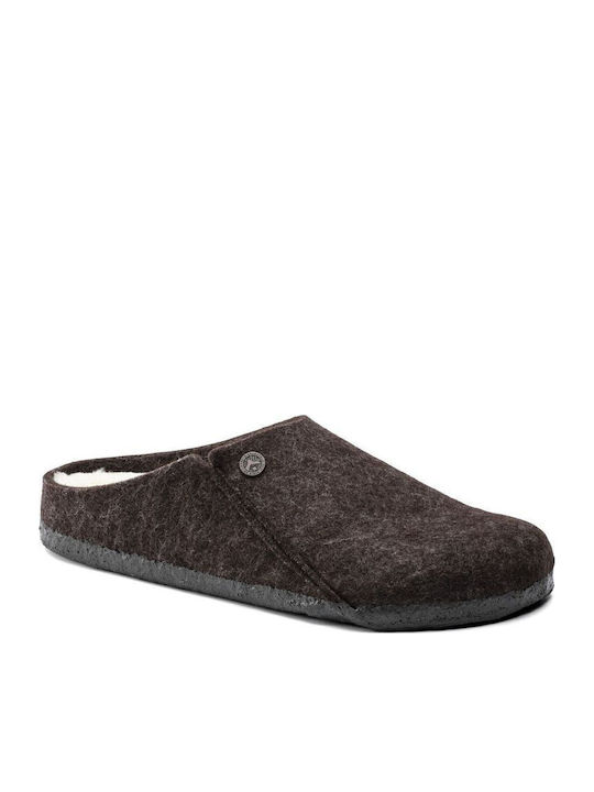 Zermatt Shearling Woolen Winter Women's Slippers Brown Narrow Fit