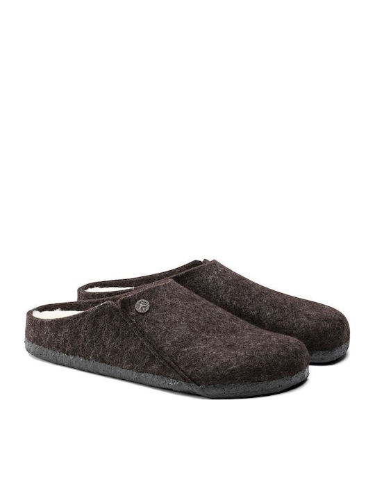 Zermatt Shearling Woolen Winter Women's Slippers Brown Narrow Fit