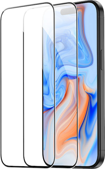 ESR Black Full Face Tempered Glass 2τμχ Μαύρο (iPhone 15 Plus / 16 Plus)